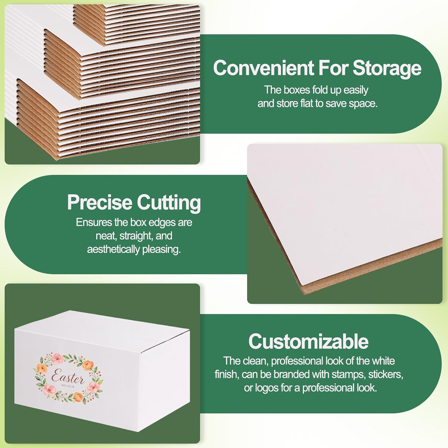 43-Piece Assorted Sizes Small Shipping Boxes – White Corrugated Mailing Boxes fo