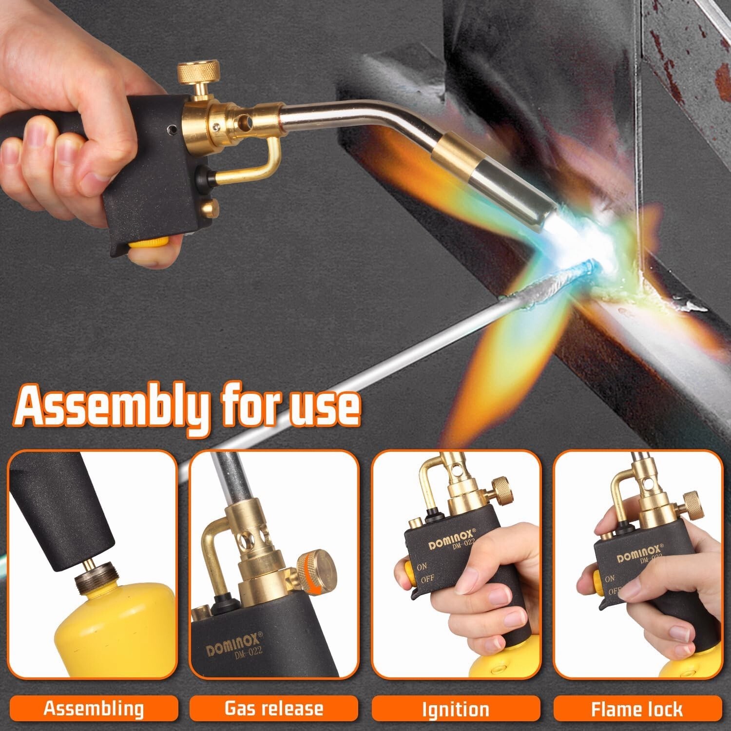 Propane Torch Head High Intensity Mapp Trigger Start Gas Torch Soldering Kit