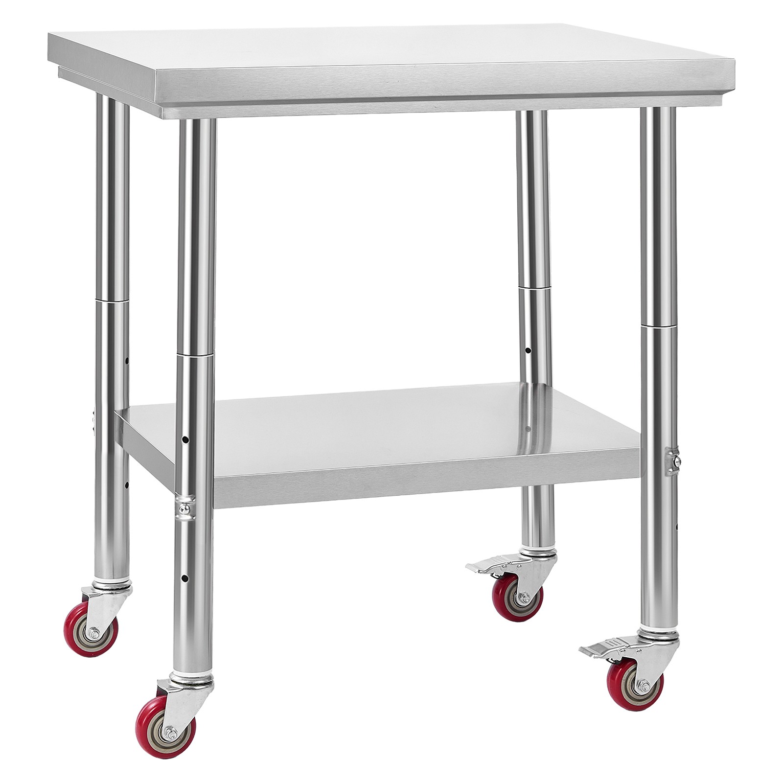 VEVOR Stainless Steel Table 24 x 30 in Commercial Kitchen Prep Table with Wheels