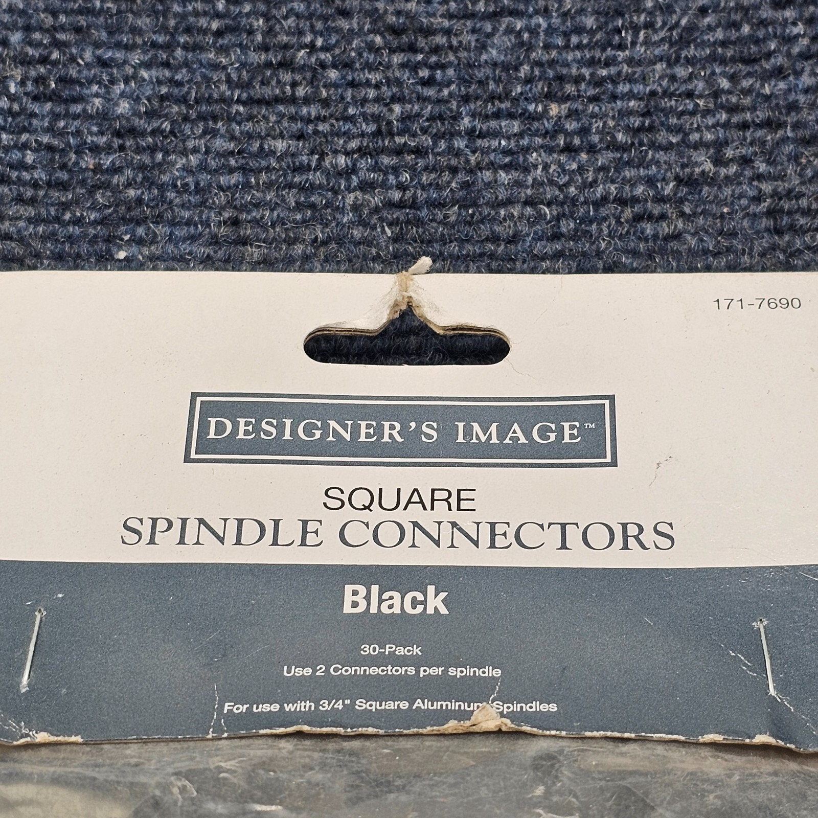 (QTY 30) Designer’s Image 171-7690 Black Square Spindle Connector for 3/4″