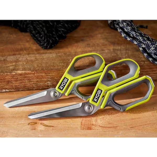 NEW Heavy-Duty Straight Scissors with Metal Core and Built-In Tape Breaker Tool