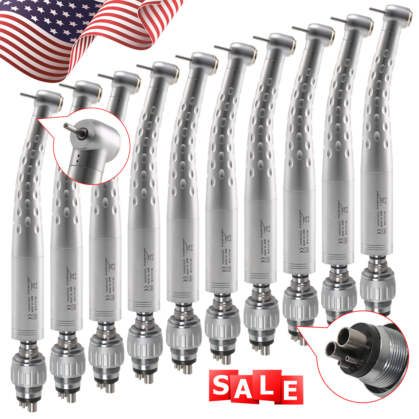 Dental High Speed Handpiece with 4 Holes Swivel Quick Coupler Coupling Fit KaV
