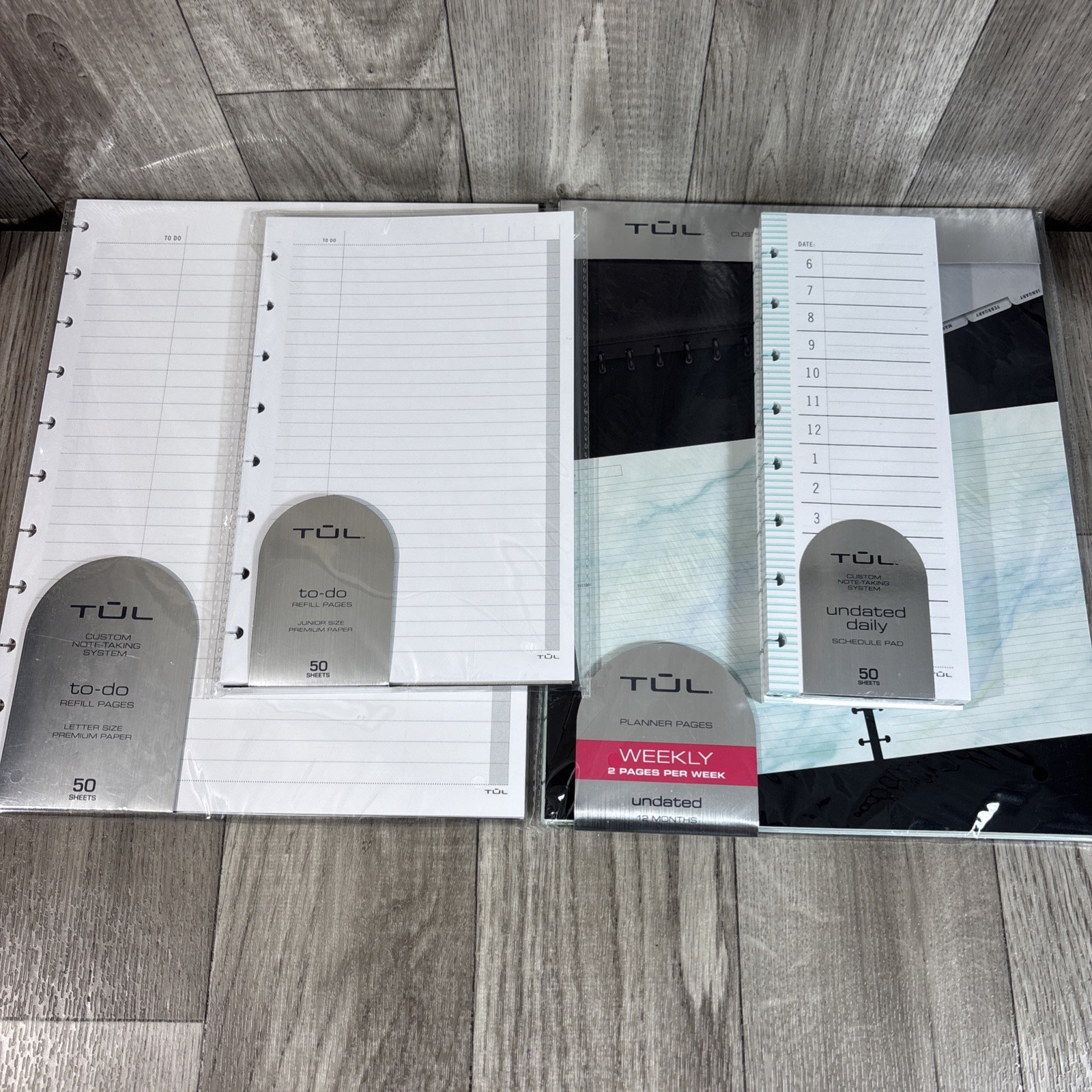 TUL Discbound Undated Daily Refill Pages, Junior Size & Full Size Lot NEW