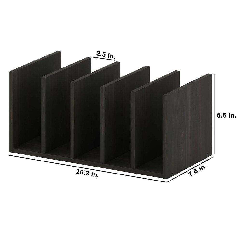 Black 16.3 In. X 6.6 In. Wood Modern Desk Organizer, Set of 2