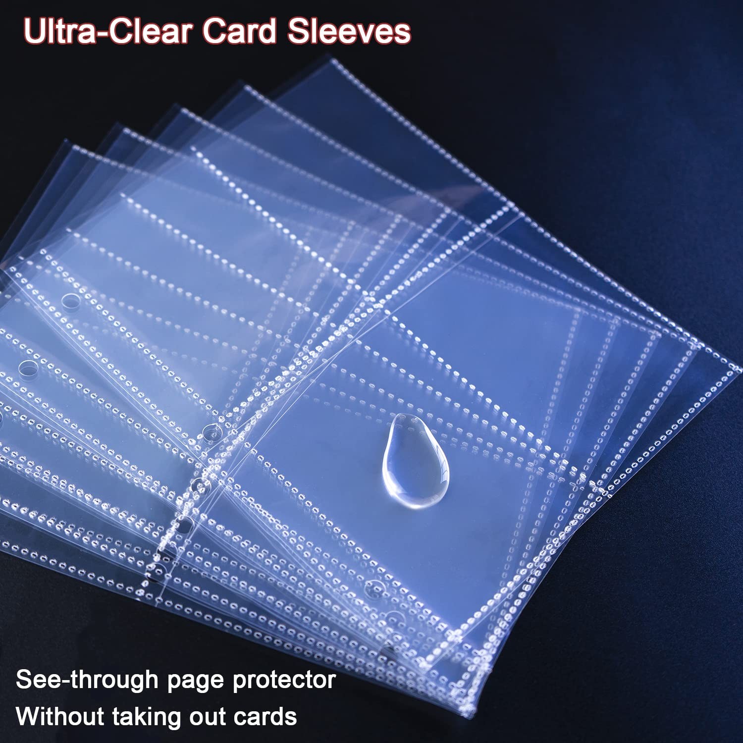 20 Pack 160 Pockets 2.5×3.5 Trading Card Sleeves,A5 Binder 4 Pocket Card
