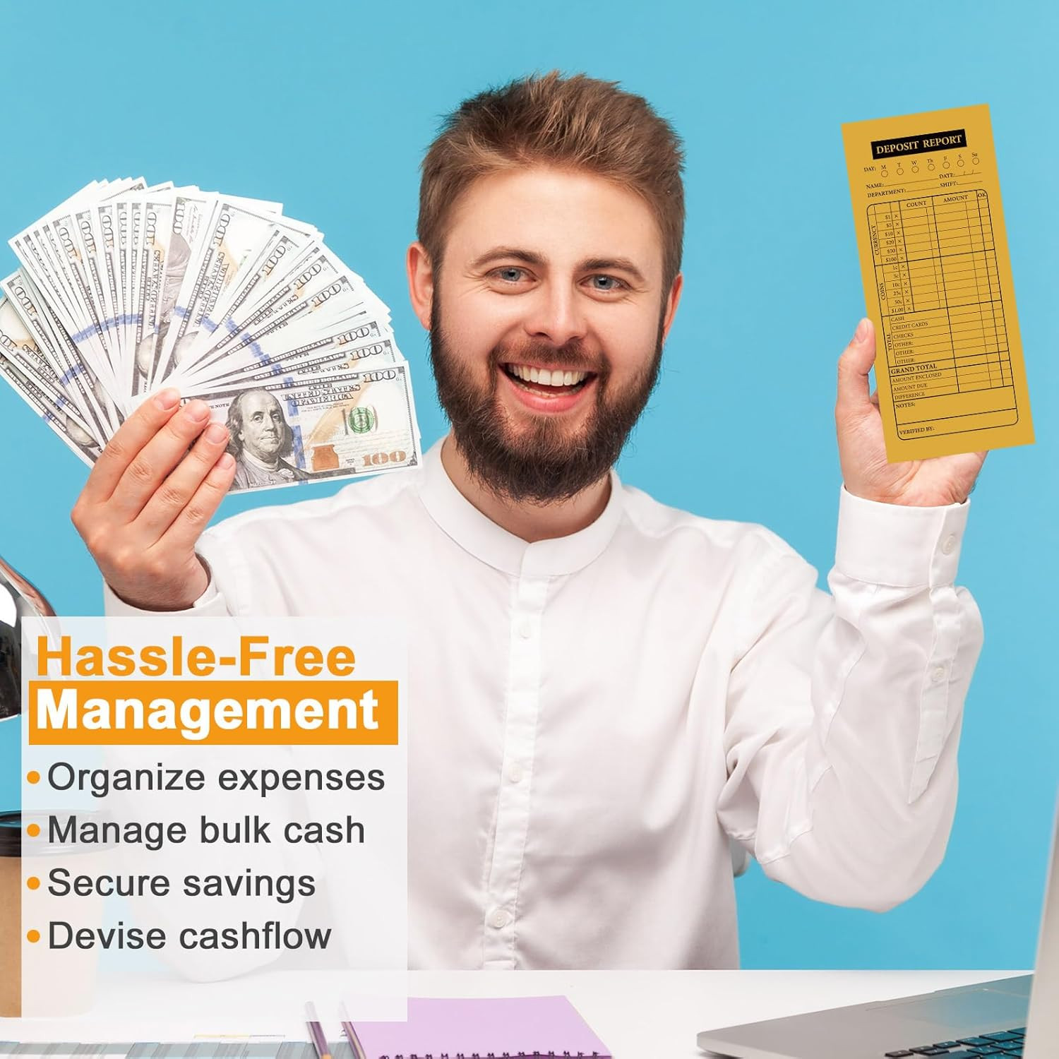 Bulk 1000 Cash Drop Envelopes for Budgeting & Small Business – Yellow Kraft