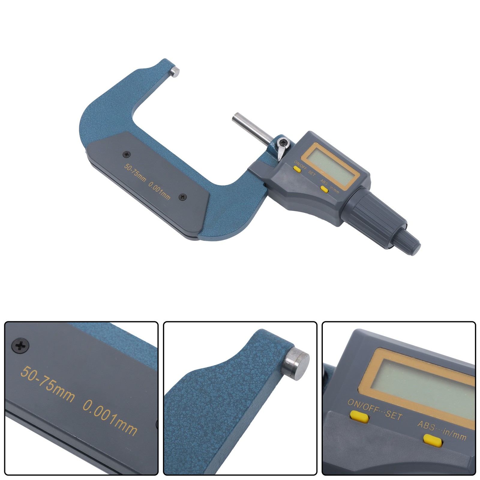 0.00005″ 2-3″ Digital Electronic Outside Micrometer Carbide Tip 50-75mm