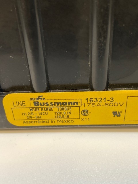 Bussmann Power Distribution Block 16321-3 175A-600V