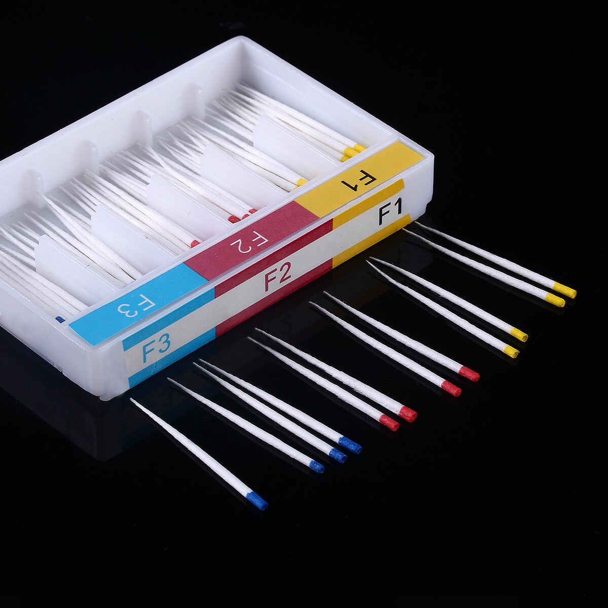 500PCS Dental Absorbent Paper Point puntas de papel absorbente endodoncia F1F2F3