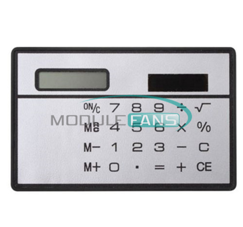 2PCS 8 Digits Ultra Thin Mini Slim Credit Card Solar Power Pocket Calculator New