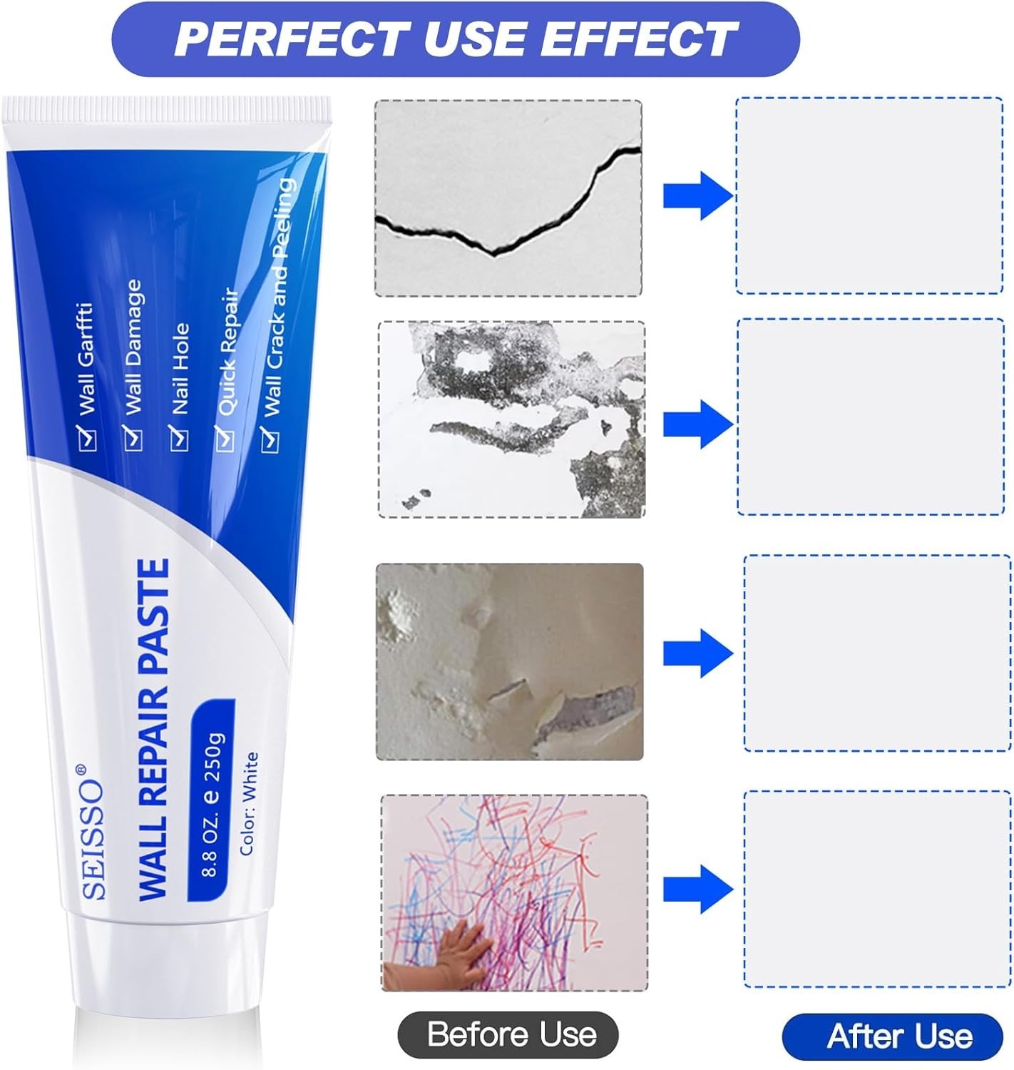Rapid Wall Repair Solution – 500g Fast-Drying Spackle with Tools Included