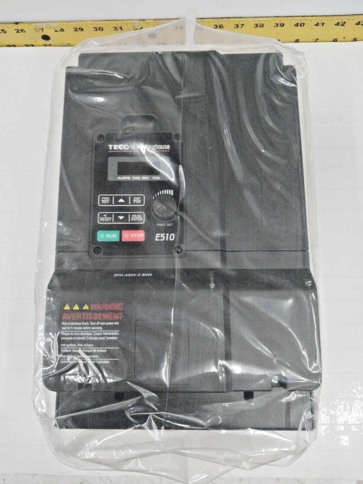 NEW TECO WESTINGHOUSE FREQUENCY INVERTER 10 HP 480 VAC IN/OUT 3Ø E510-410-H3-U