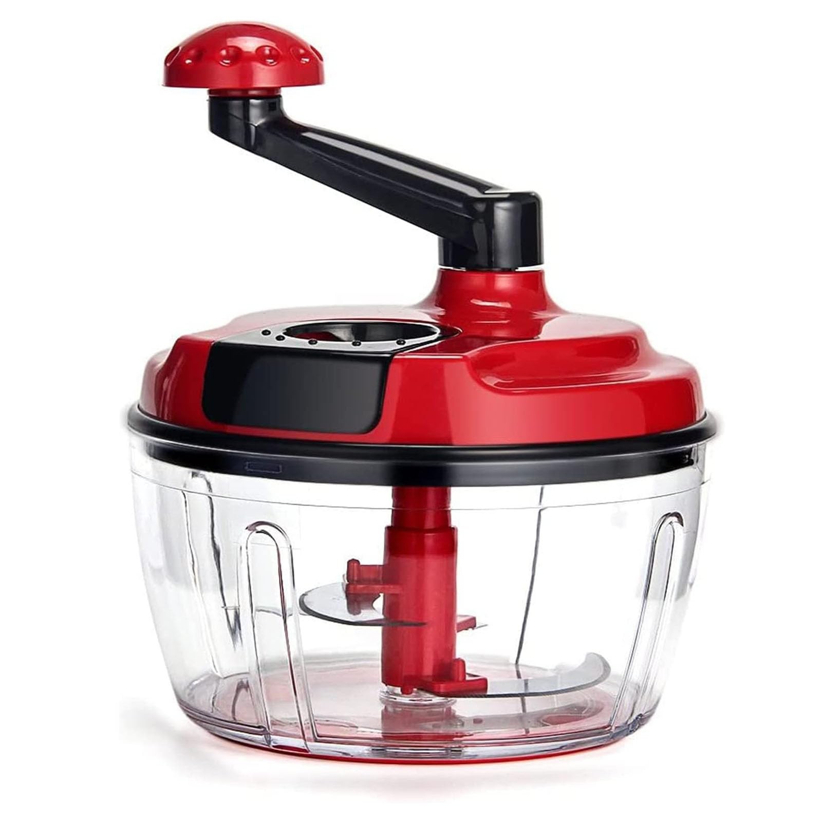 Multi-Functional Manual Food Processor,8 Cup Hand-powered Crank S, Red