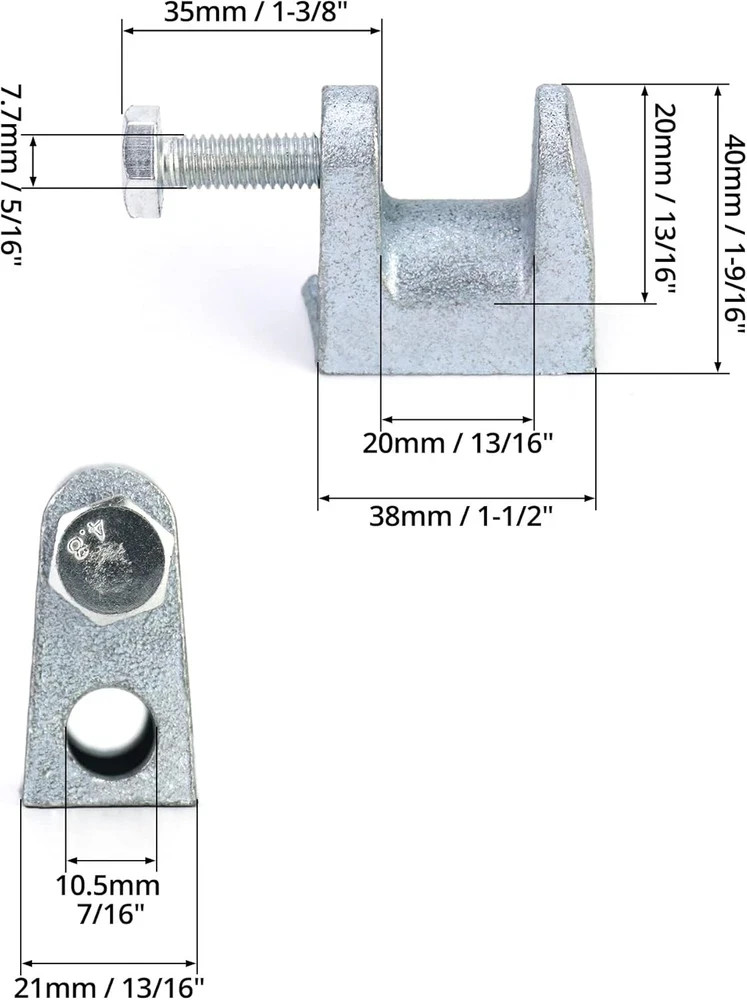 Beam Clamp, 50 Pcs 3/8″ Zinc Plated Iron Safety Beam Clamp, 13/16″ Jaw Opening