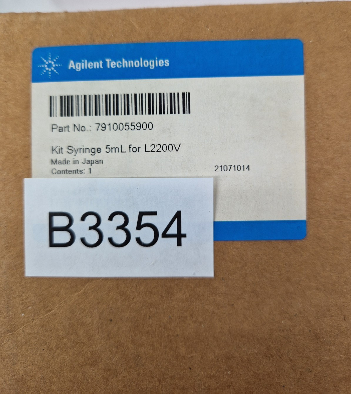 Agilent Part No;7910055900 Kit Syringe 5ml for L2200V Unopened B 3354 181