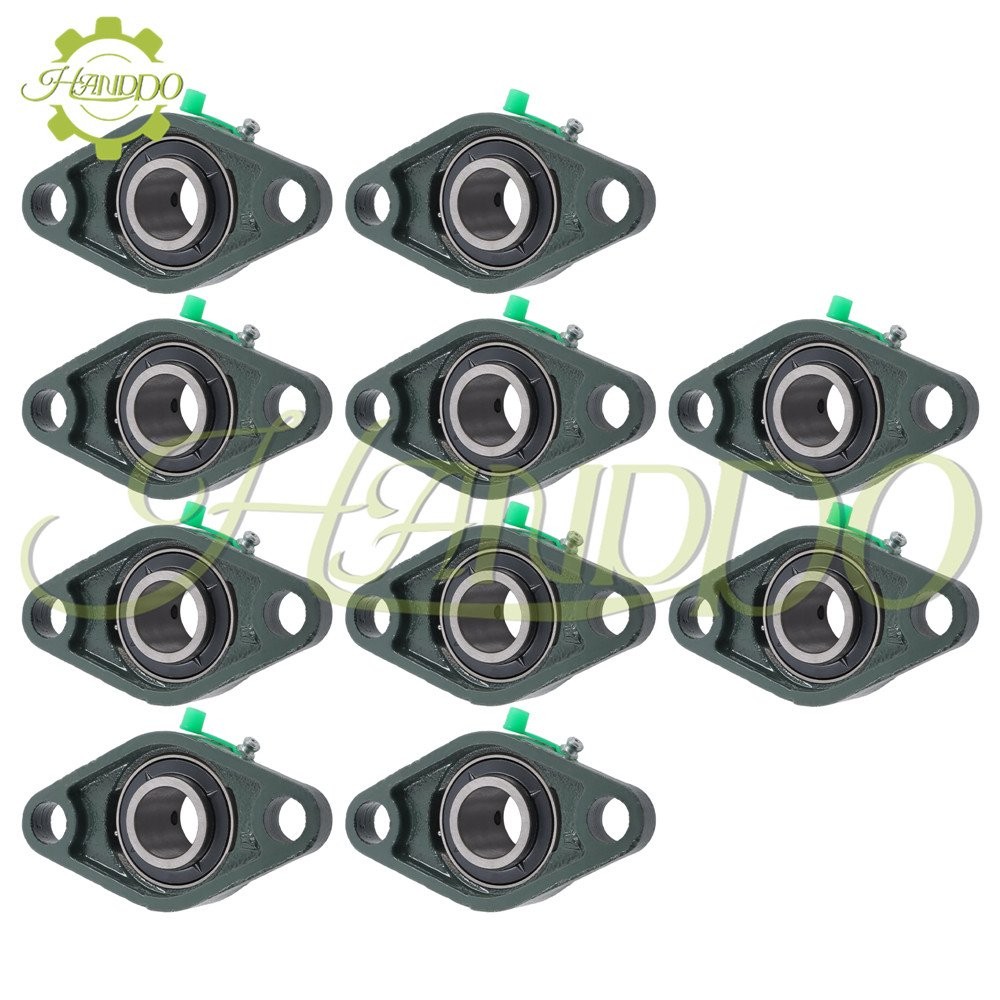 10Pcs UCFL205-16 Pillow Block Flange Bearing 1″ Bore Size 2 Bolt Solid Base