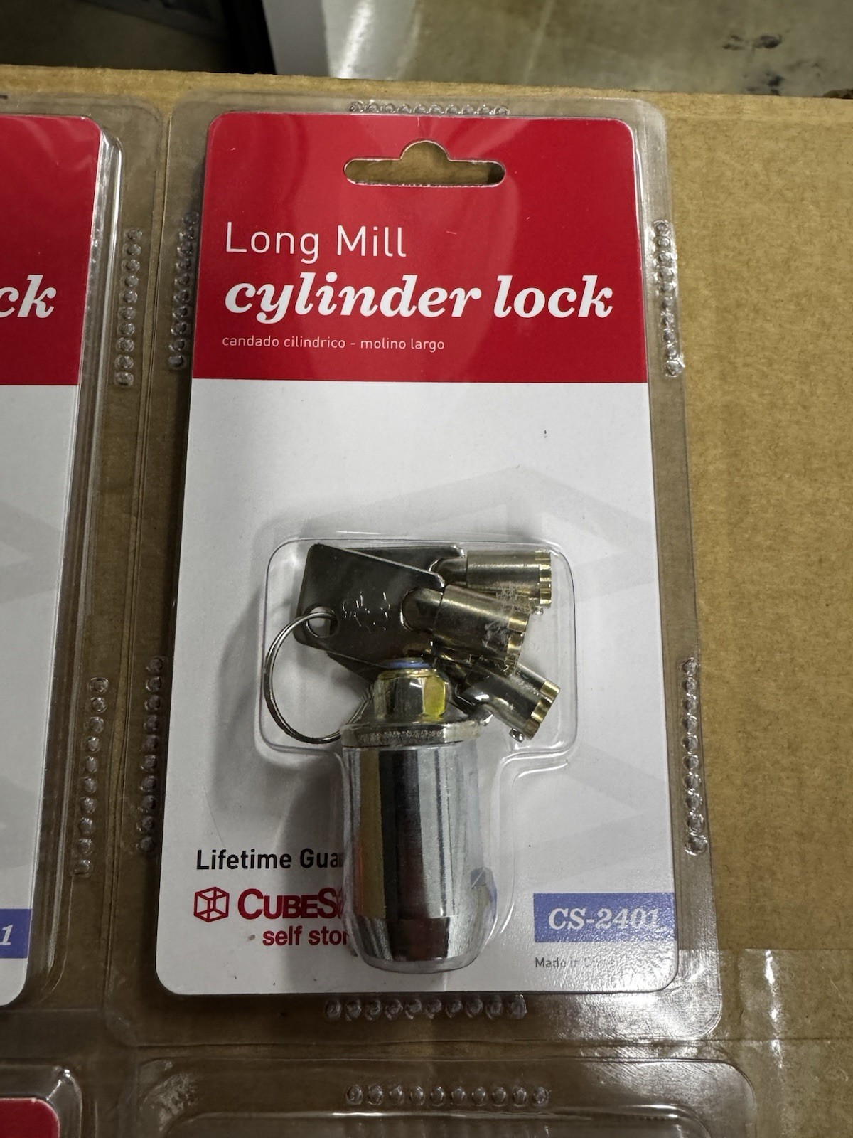 4-Pack Long Mill Cylinder Lock For Self Storage CS-2401 Each Comes With 3 Keys