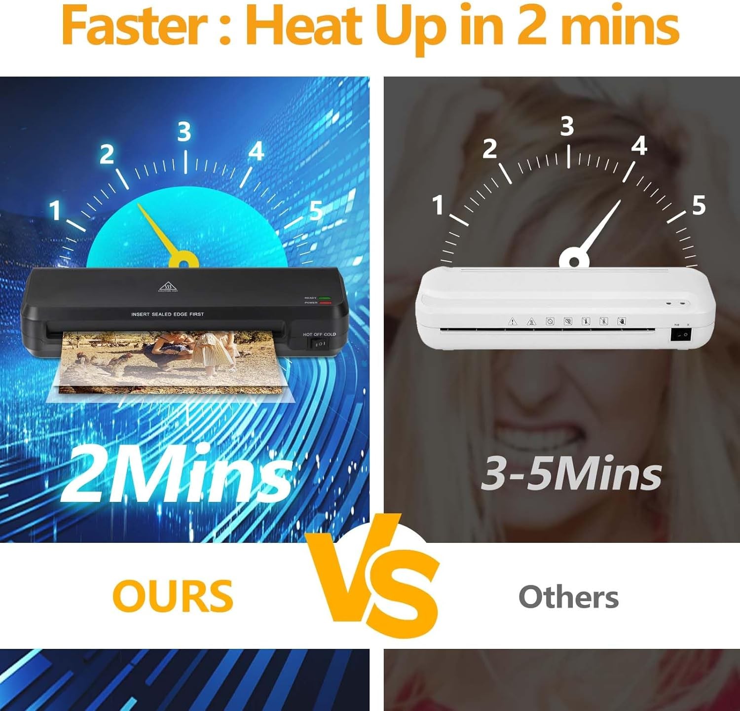A4 Laminating Machine Hot Cold Laminator 2 Roller Fast Warm Up for Home Office