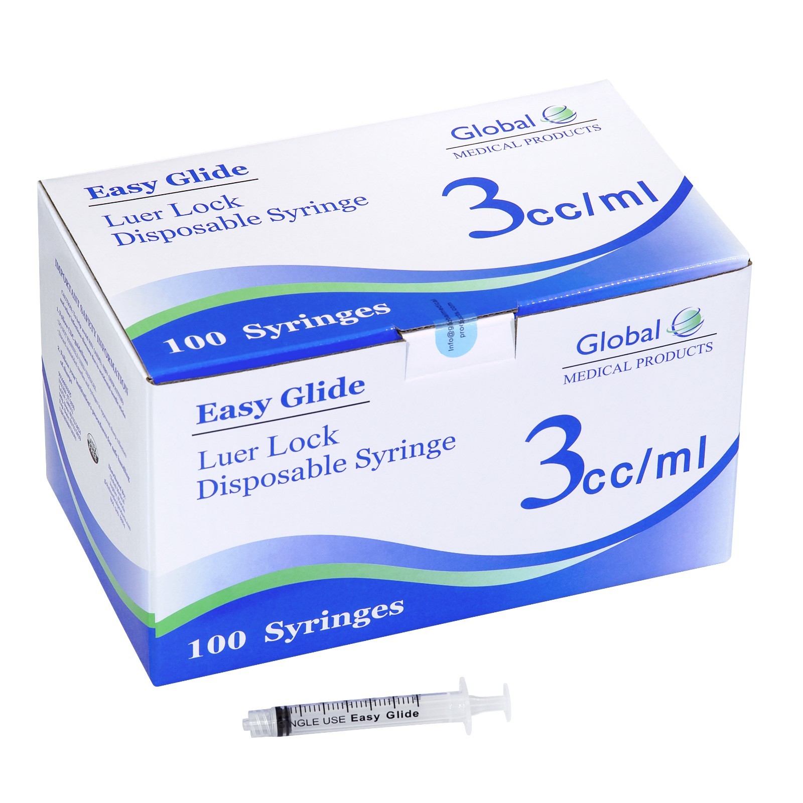 3Cc Luer Lock Syringe (No Needle), Box of 100
