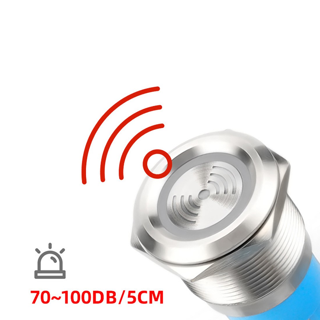 LED Red Flash Alarm Warning Indicator Signal Light with Buzzer 12V/24V 70~100dB