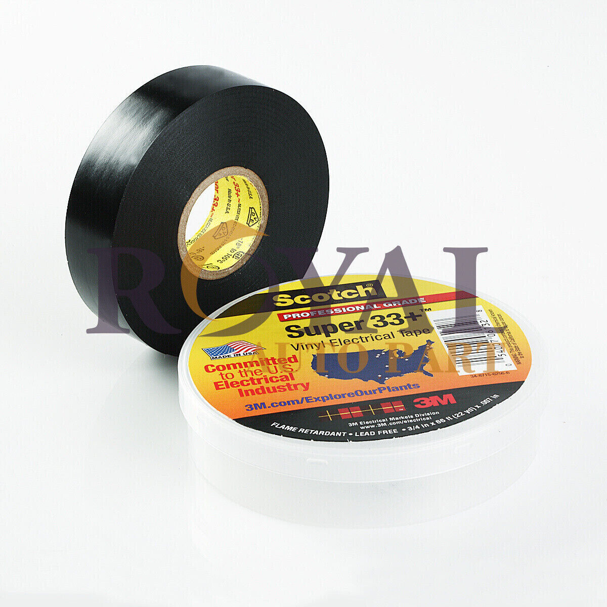 Lot of 10 Rolls 3M 06132 Super 33+ 3/4″ X 66′ Black Vinyl Electrical Tape