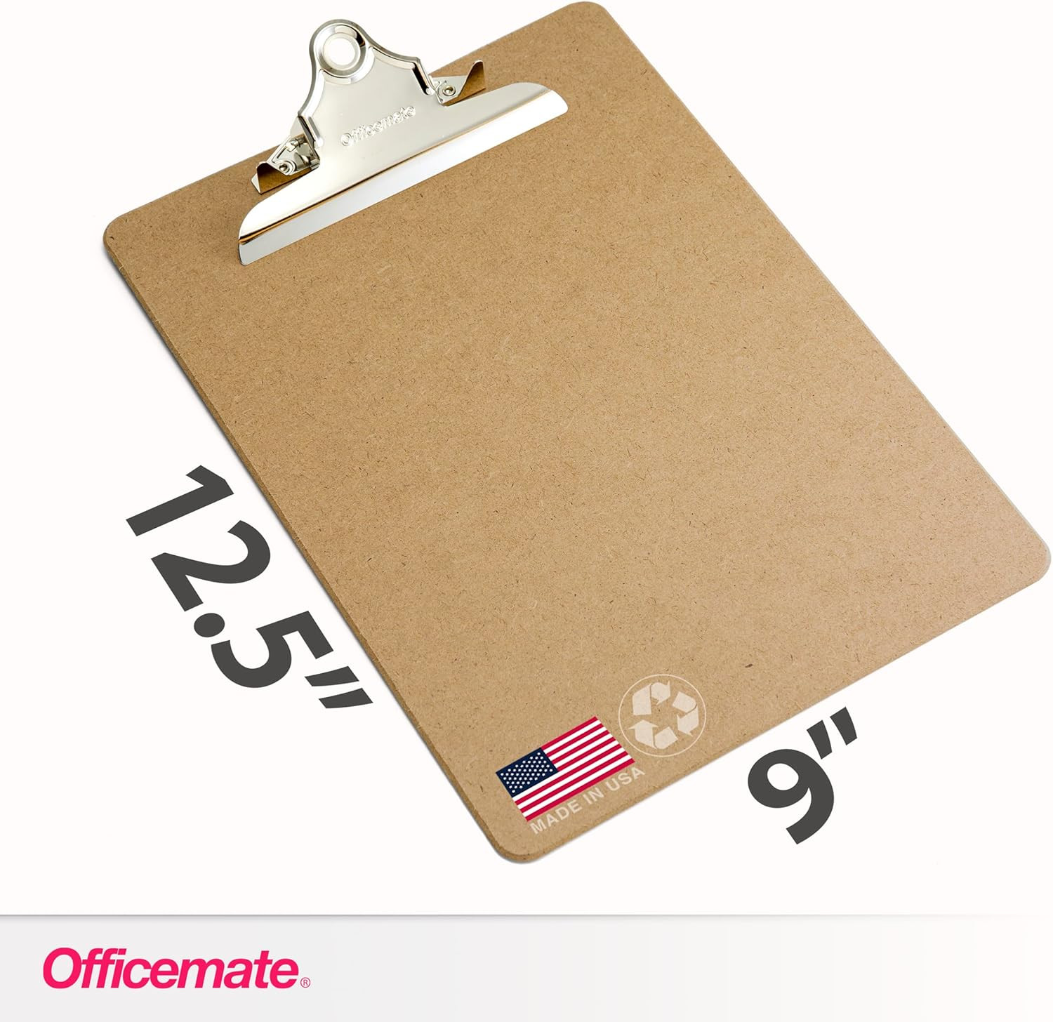 Recycled Wood Clipboard, Letter Size, 9″ X 12.5″ with 6″ Clip, 3 Pack (83133),Br