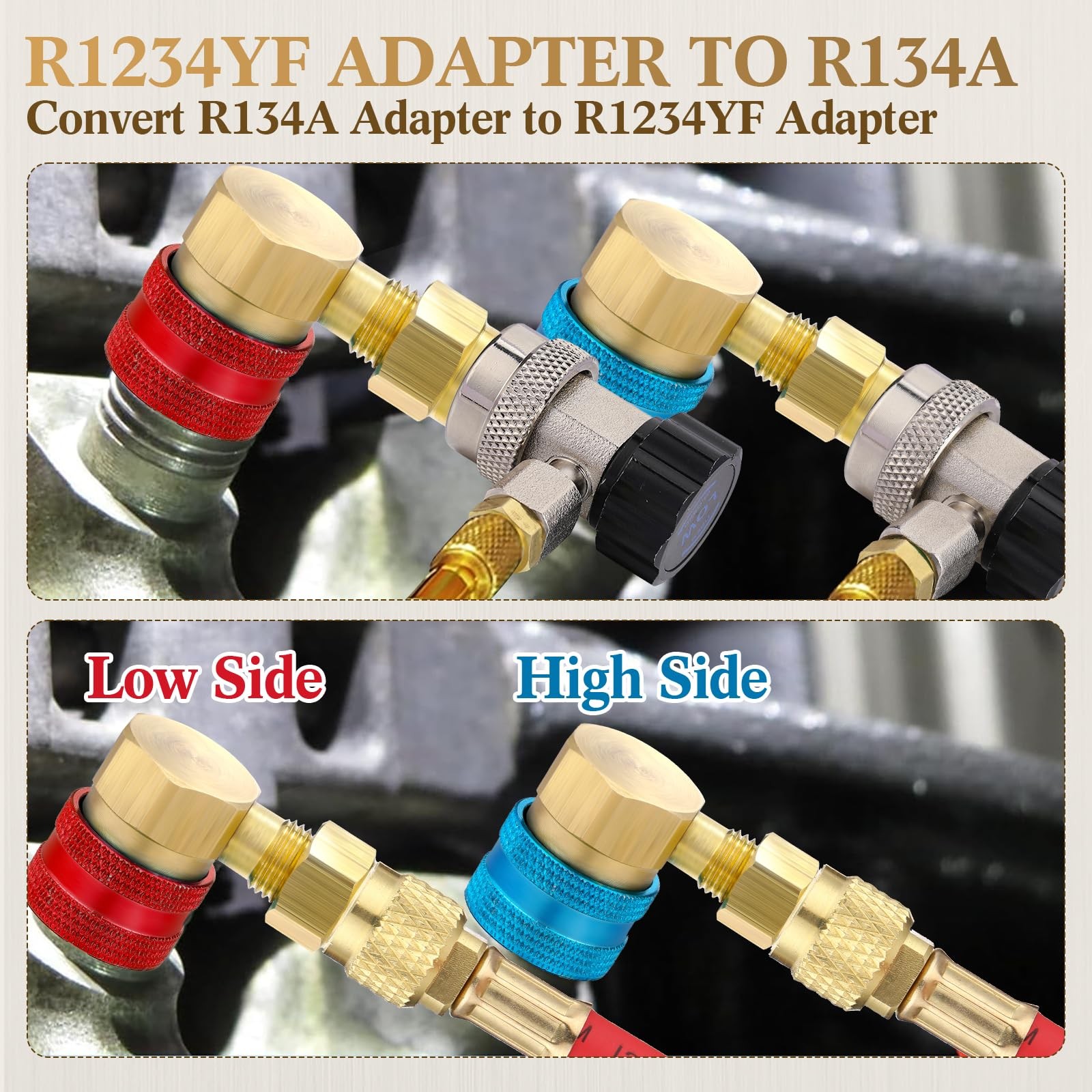 28 Pcs R1234yf to R134a Adapter with Valve R134a Quick Coupler Adapter Can Ta…