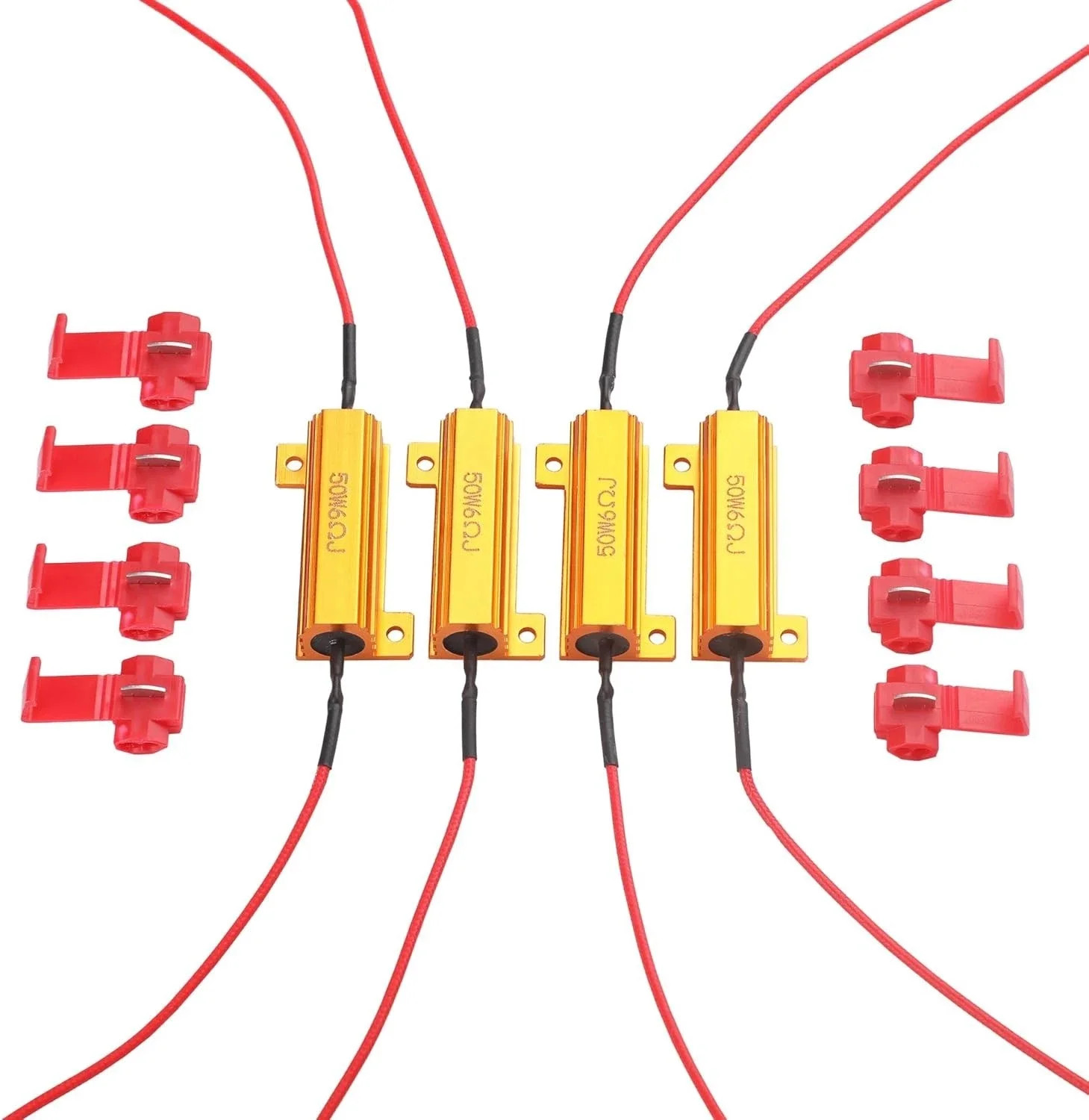 4PCS 50W 6 Ohm LED Load Resistor Indicator Ballast Flash Rate Relay for Car Turn