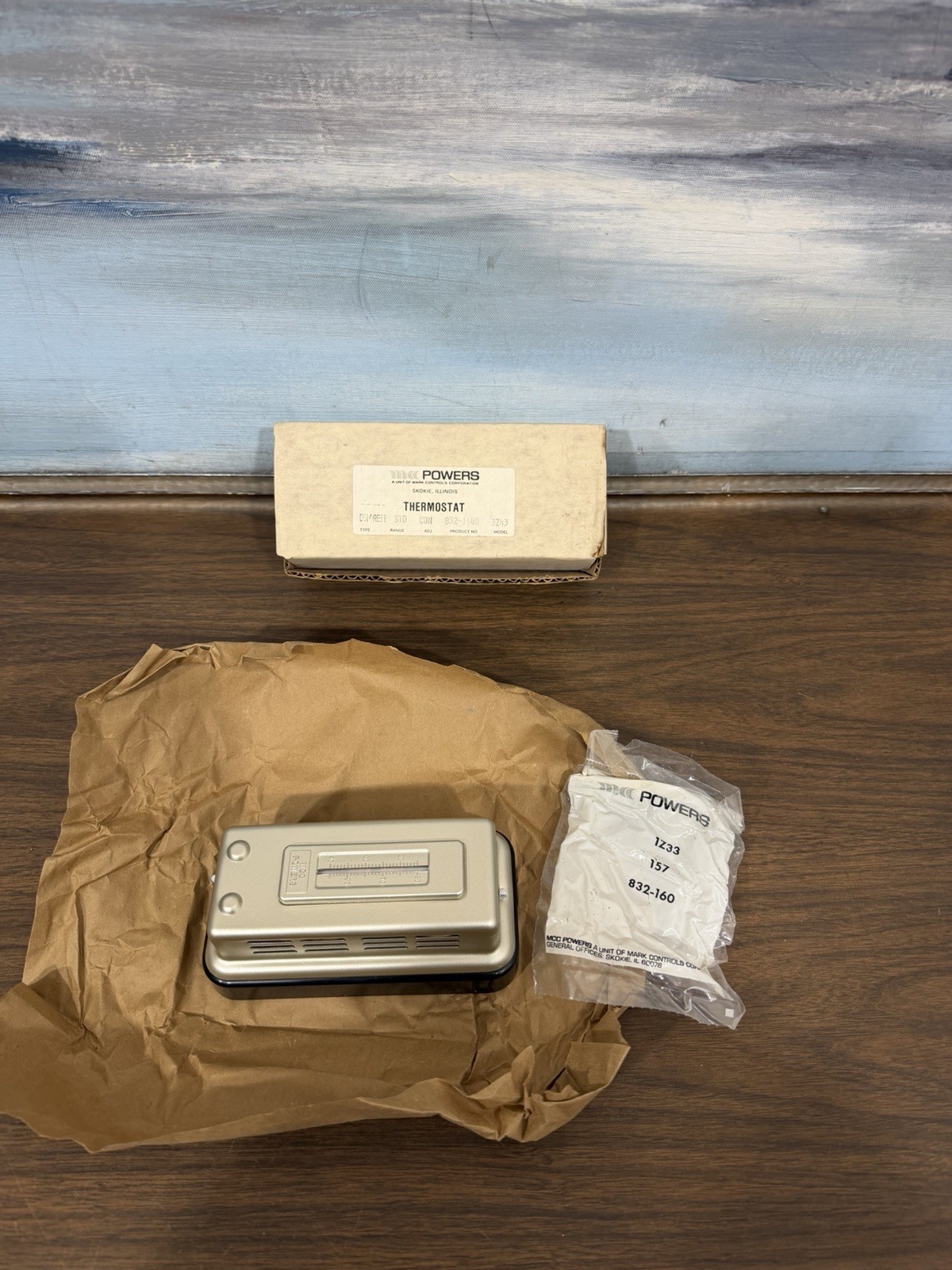 Powers Surface Mounted Analog Thermostat Gray