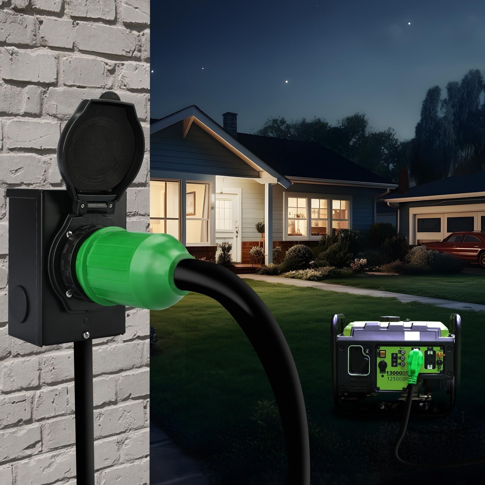 RVGUARD 50 Amp Generator Inlet Box & 15FT Cord Kit – ETL Listed