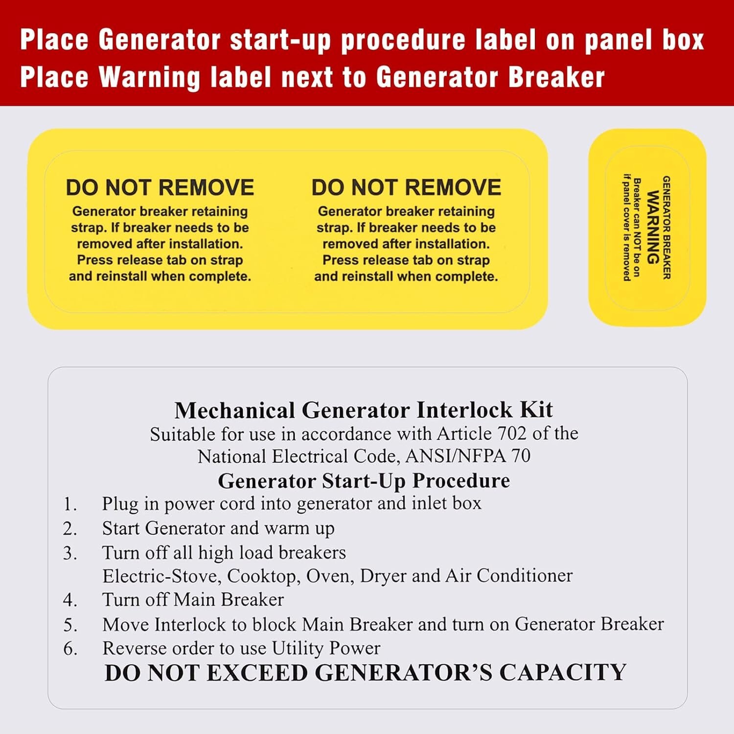 Generator Interlock System for Seamless Power Transfer – 3.2 Ounces Lightweight