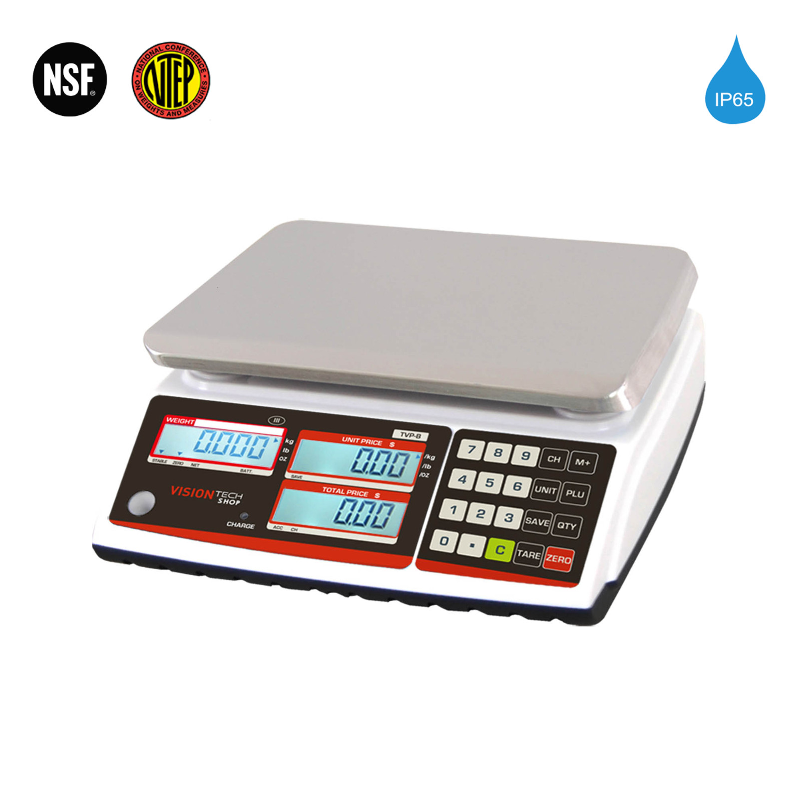 VisionTechShop TVP-30B Price Computing Scale, 30lb Capacity, 0.005lb Readability