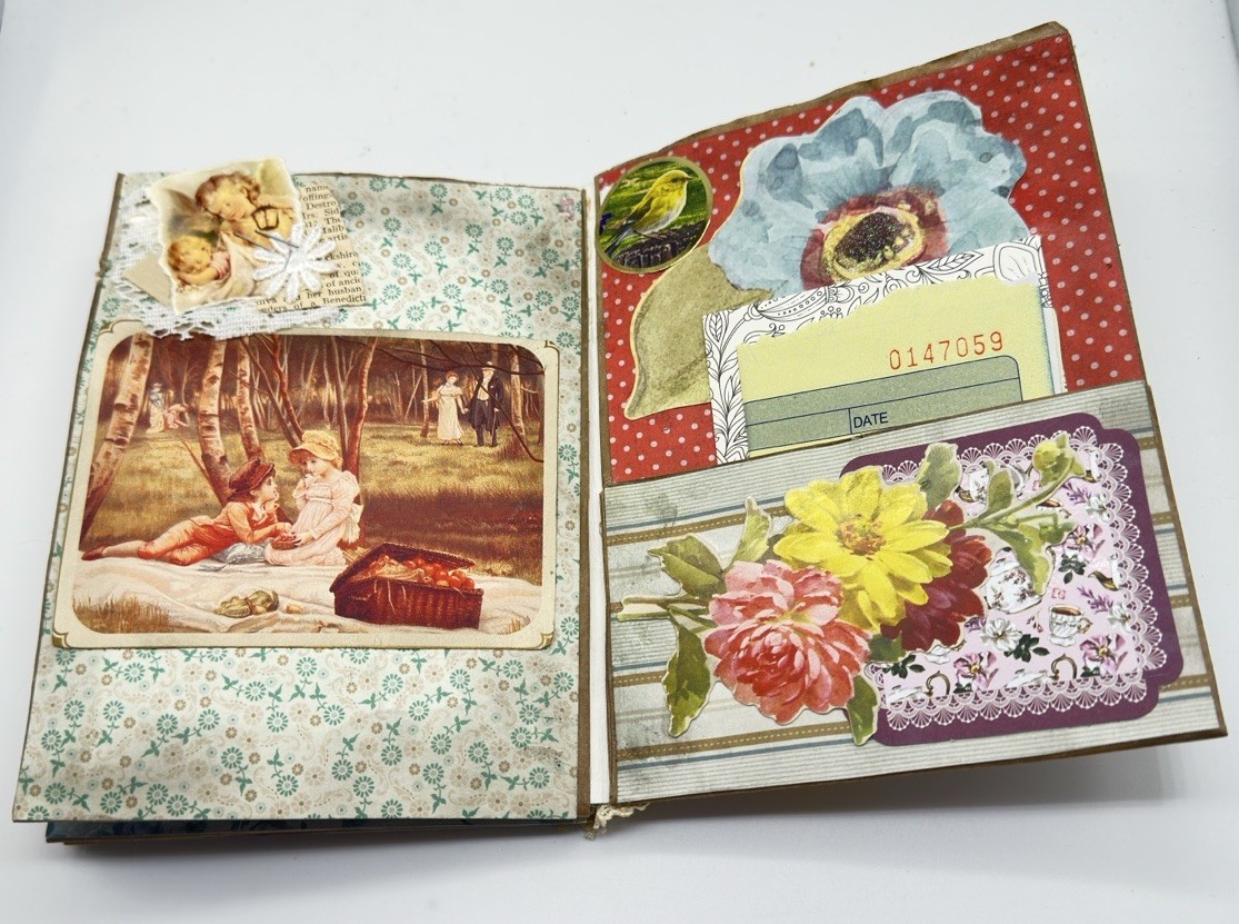 Junk Journal Pleasures Themed Medium Is Brown Paper Bags And Coffee Dyed Paper