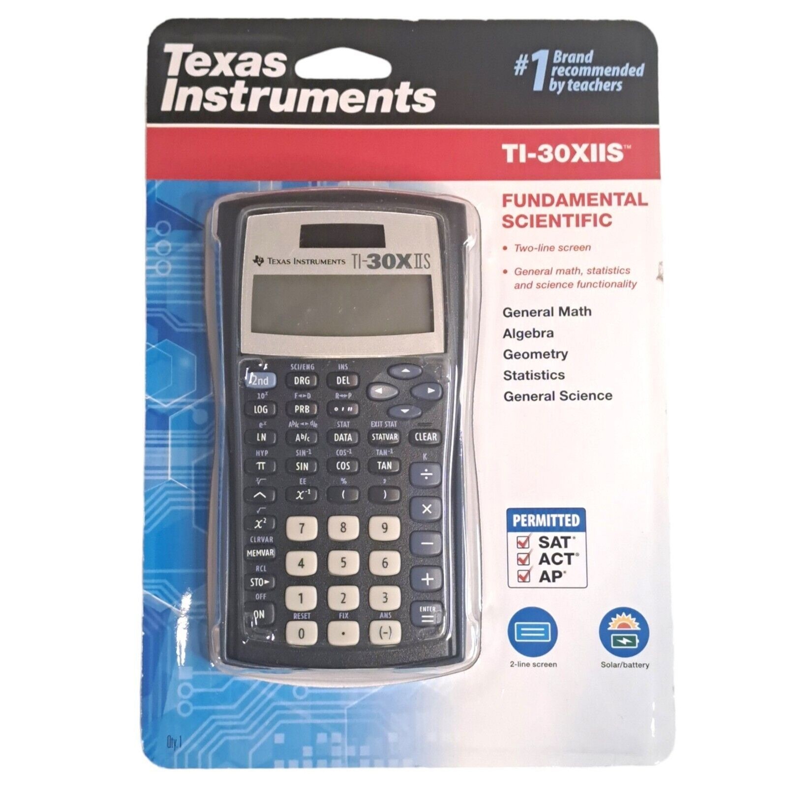 TI30XIIS Fundamental Scientific Calculator SAT ACT AP Solar+ Texas Instruments