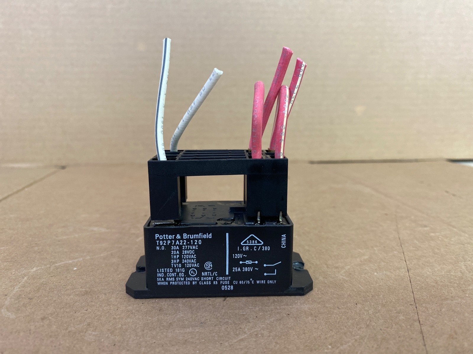Potter & Brumfield Relay T92P7A22-120 120V 30A DPST OEM Whirlpool AVM791