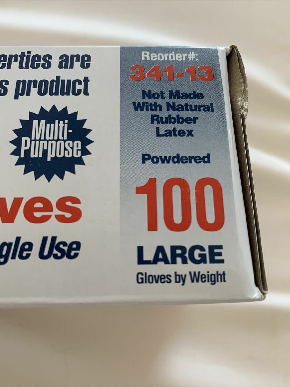 Omni Shield AMS Vinyl Powdered 1 box of 100 gloves Anti Microbial Large 341-13