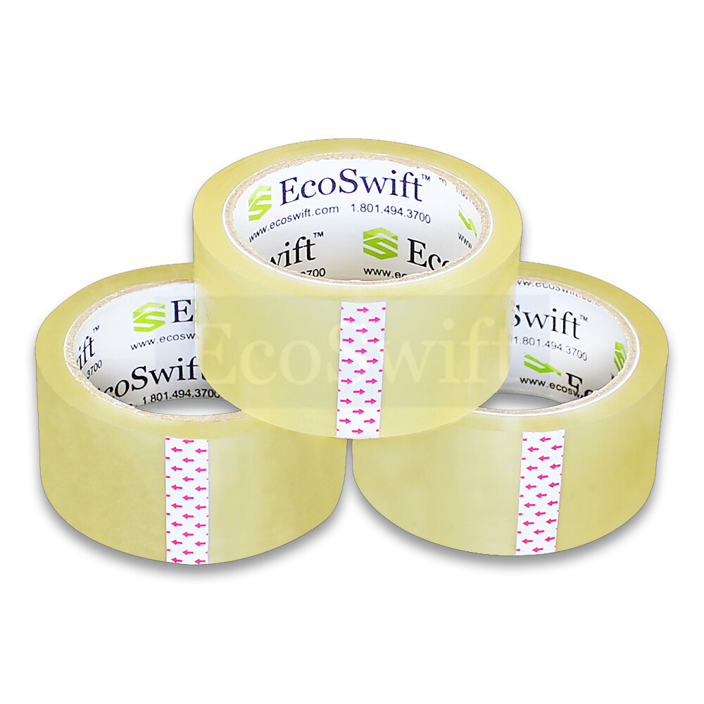 18 ROLLS EcoSwift Carton Box Sealing Packaging Packing Tape 1.6mil 2″ x 165 feet