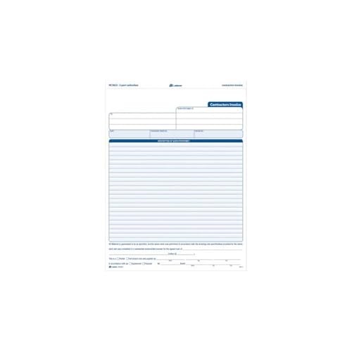 Adams Contractor Invoice Forms, 8.5 x 11.44 Inch, 3-Part, Carbonless, 100-Pack,
