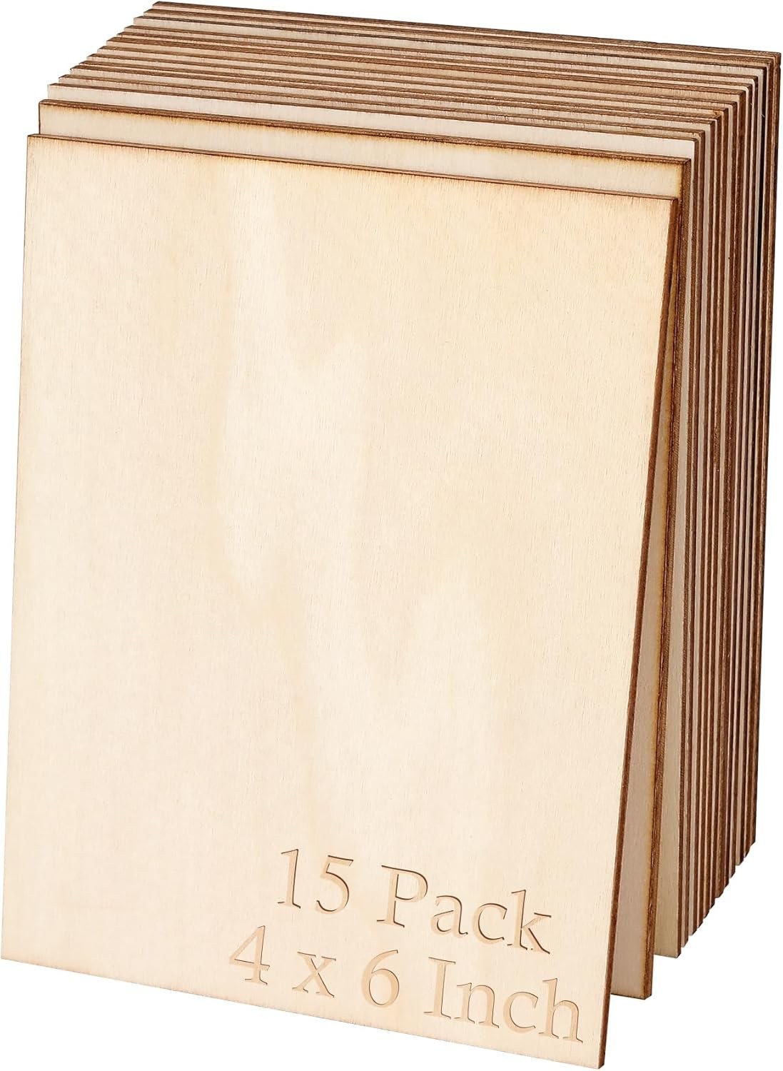 Blisstime 15PCS 4×6 Inch Wood Squares Unfinished Square 15Pcs