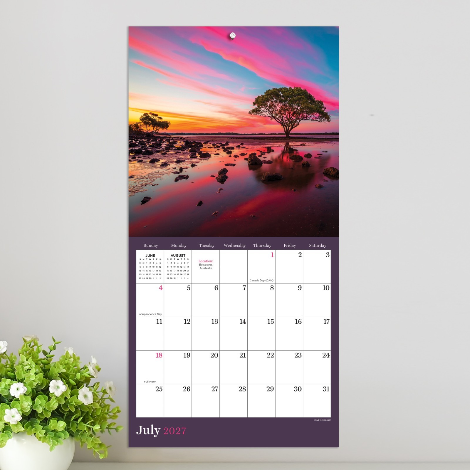2027 Sunsets Mini Calendar
