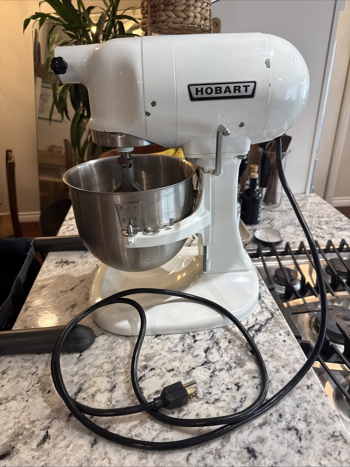 Hobart N50 Commercial Mixer WHITE Counter Top 5 Quart 3 Speed +Bowl+paddle WORKS