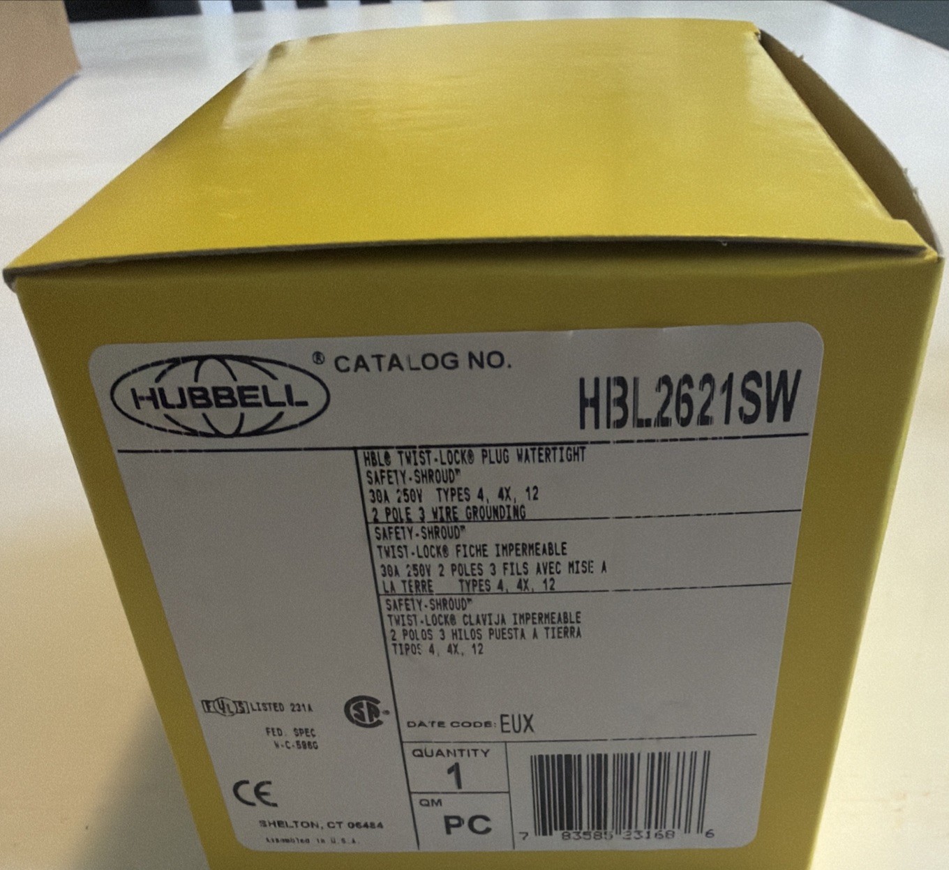 Hubbell Wiring Device-Kellems Hbl2621sw Watertight Locking Plug, L6-30P, 30 A,