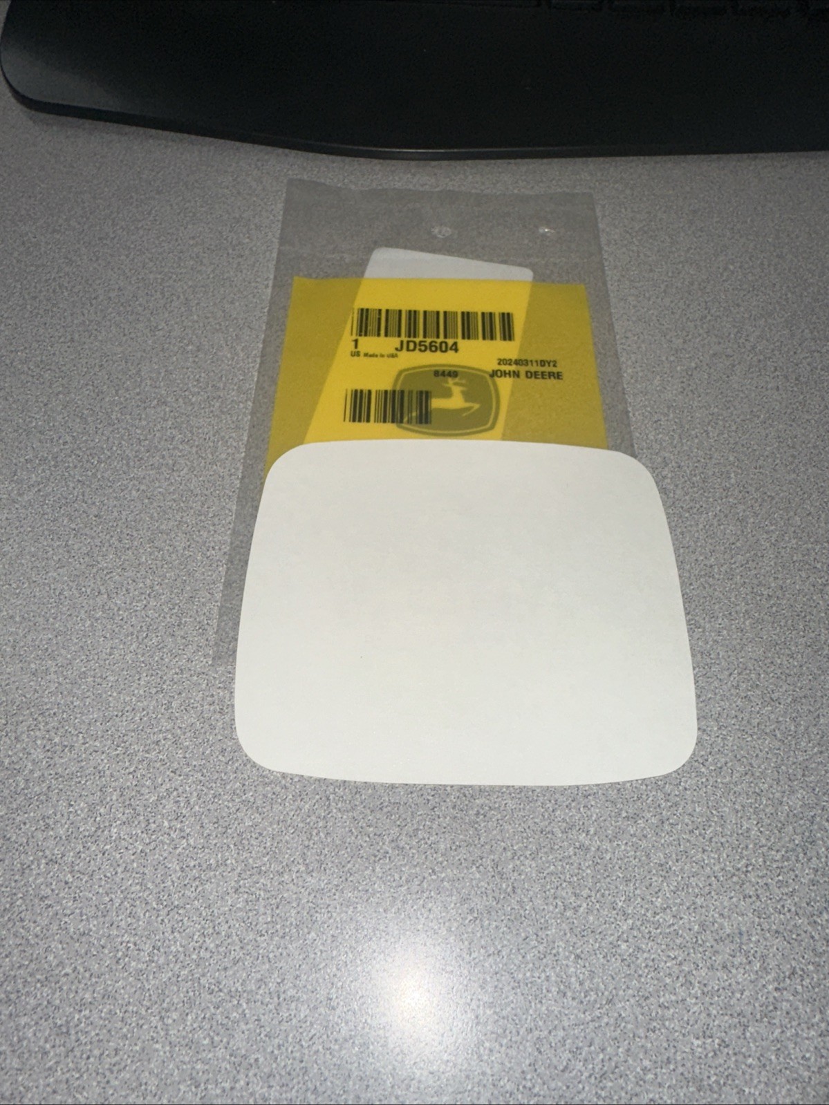 New John Deere Black & Silver Logo Decal JD 5604