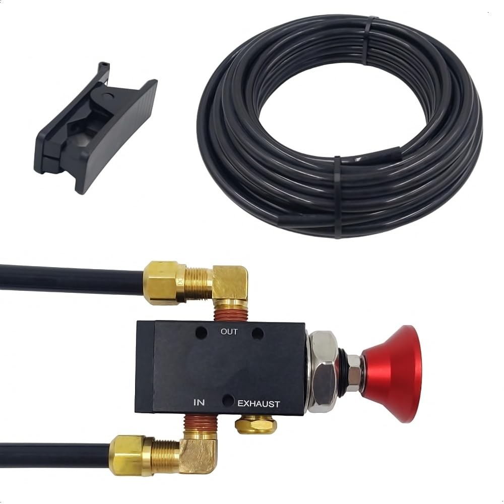 PartLogix 3-Way Three-Way Push/Pull Manual Tailgate Dump Air Valve Kit for Semi