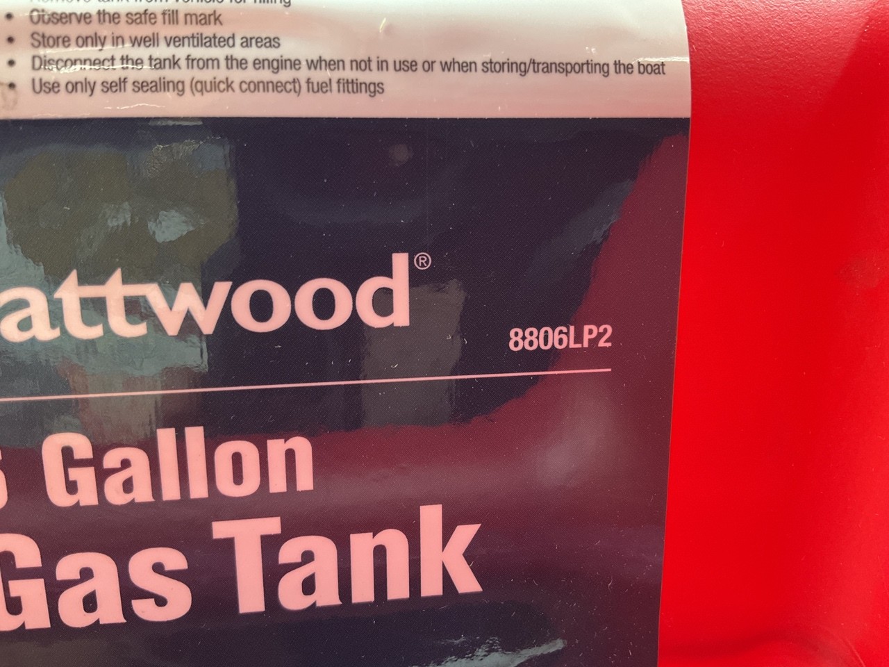 Attwood 8806LP2 Portable 6 Gallon Gas Fuel Tank – Marine, Boat, Emergencies Etc
