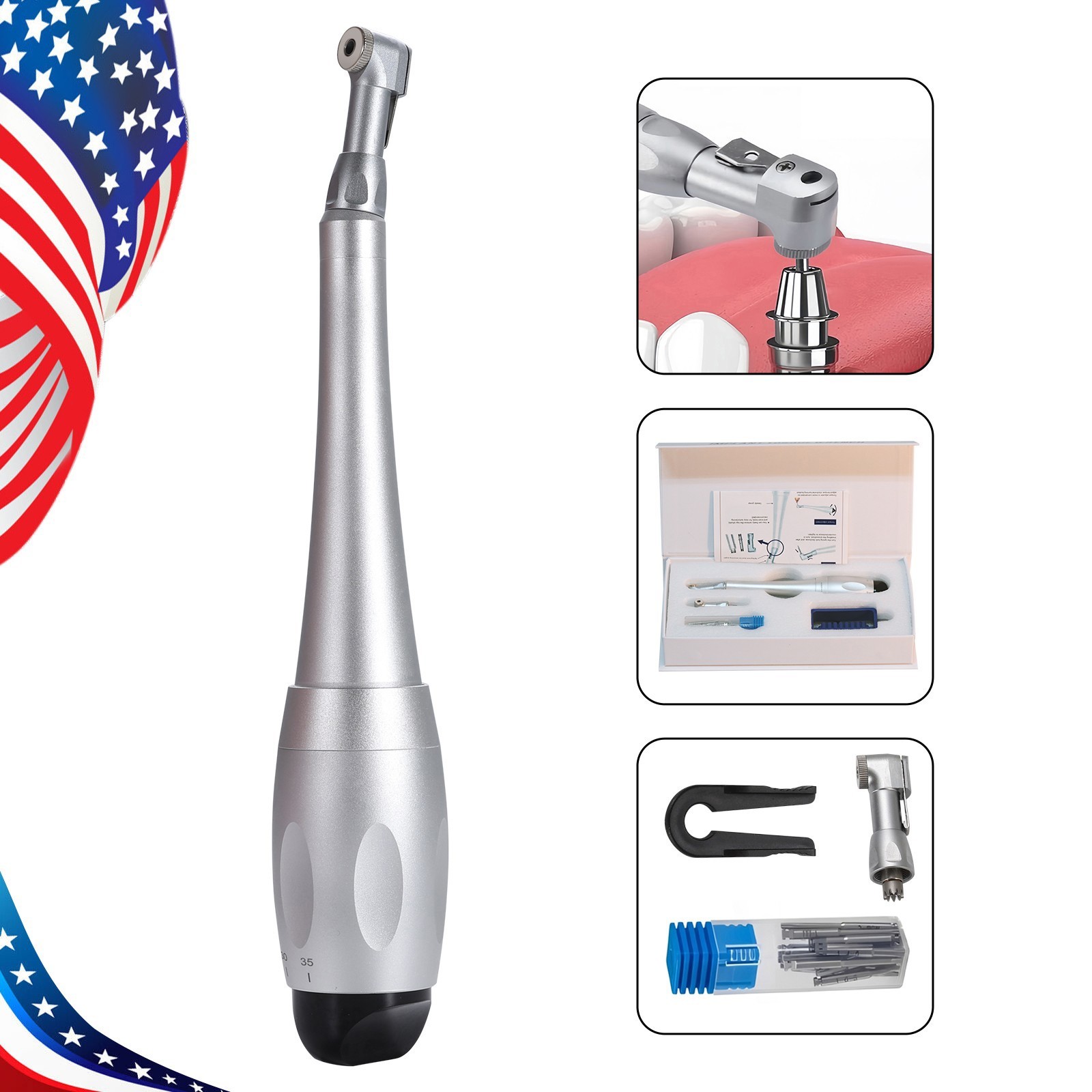 Dental Universal Implant Kit Torque Wrench Contra Angle Handpiece & 16 Drivers