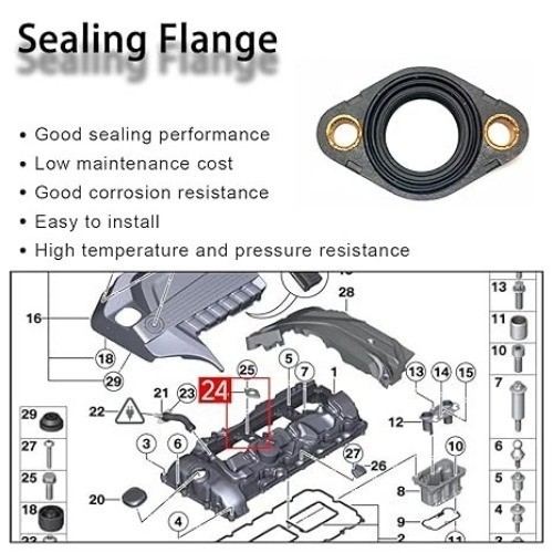 Valve Cover Gasket for Eccentric Shaft Actuator, Compatible with BMW 1 2 3 4 5 6