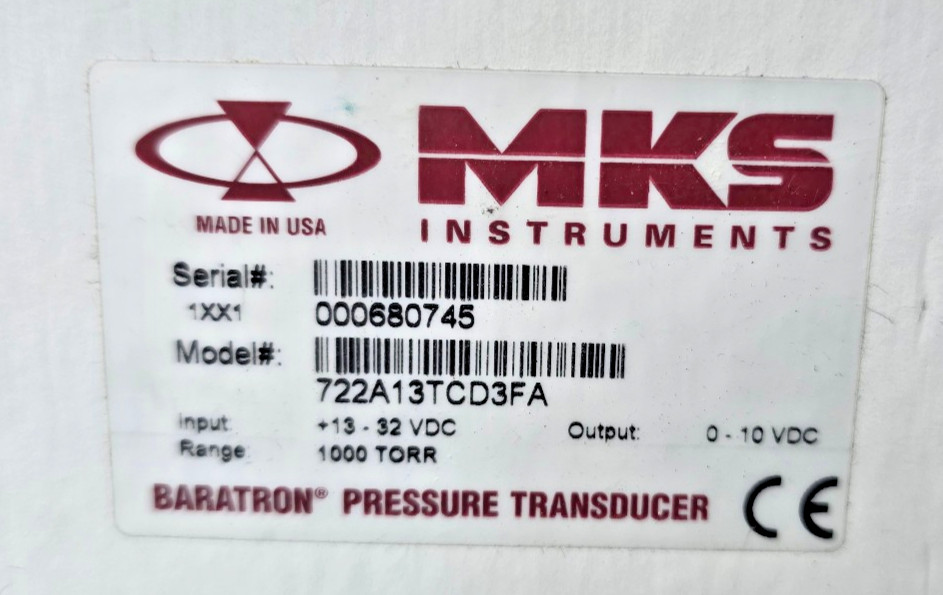 MKS BARATRON 722B11TCD2FA PRESSURE TRANSDUCER