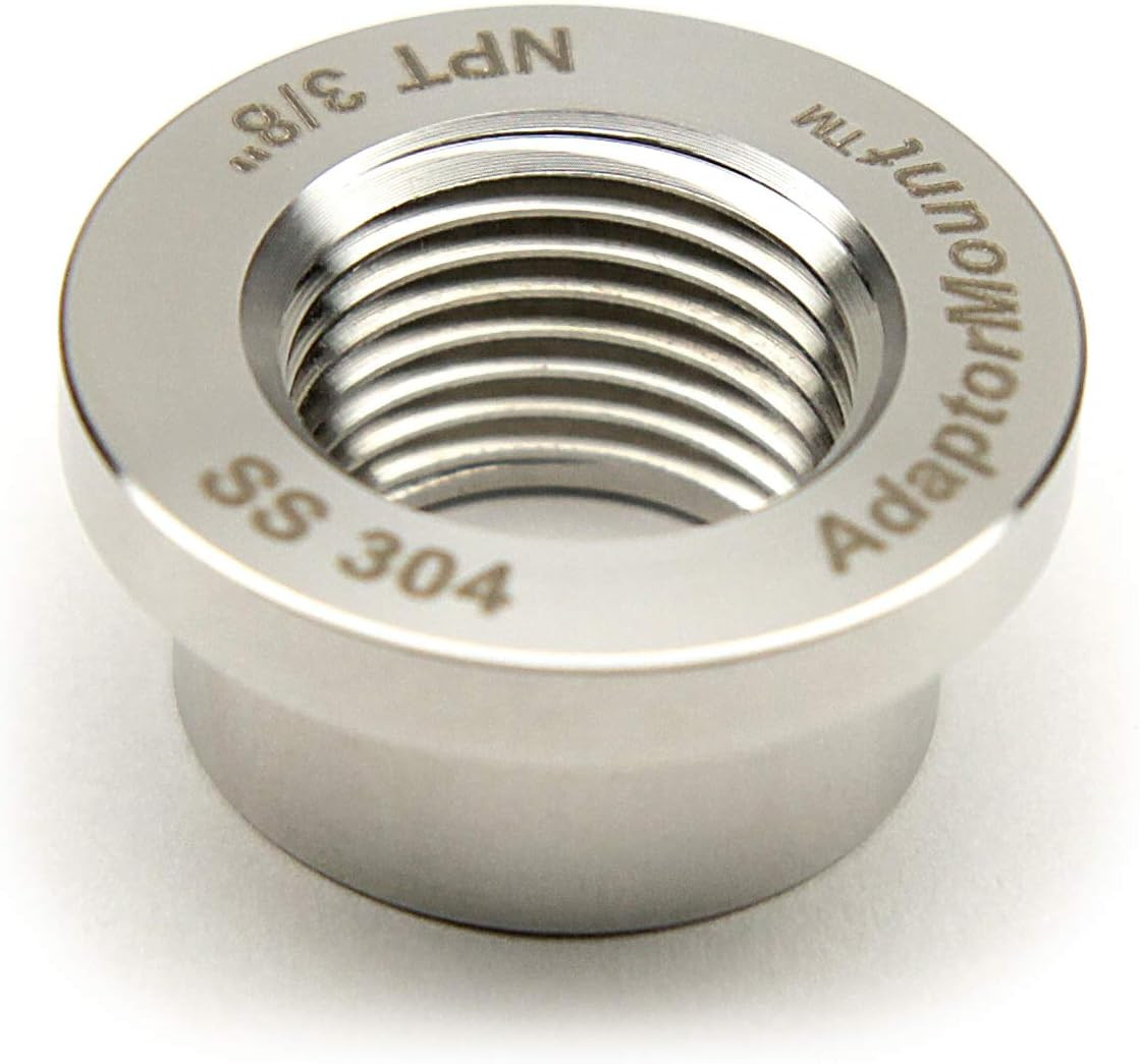 3/8″ NPT Stainless Steel 304 Female Threaded Stepped Weld Bung Mounting Fitting