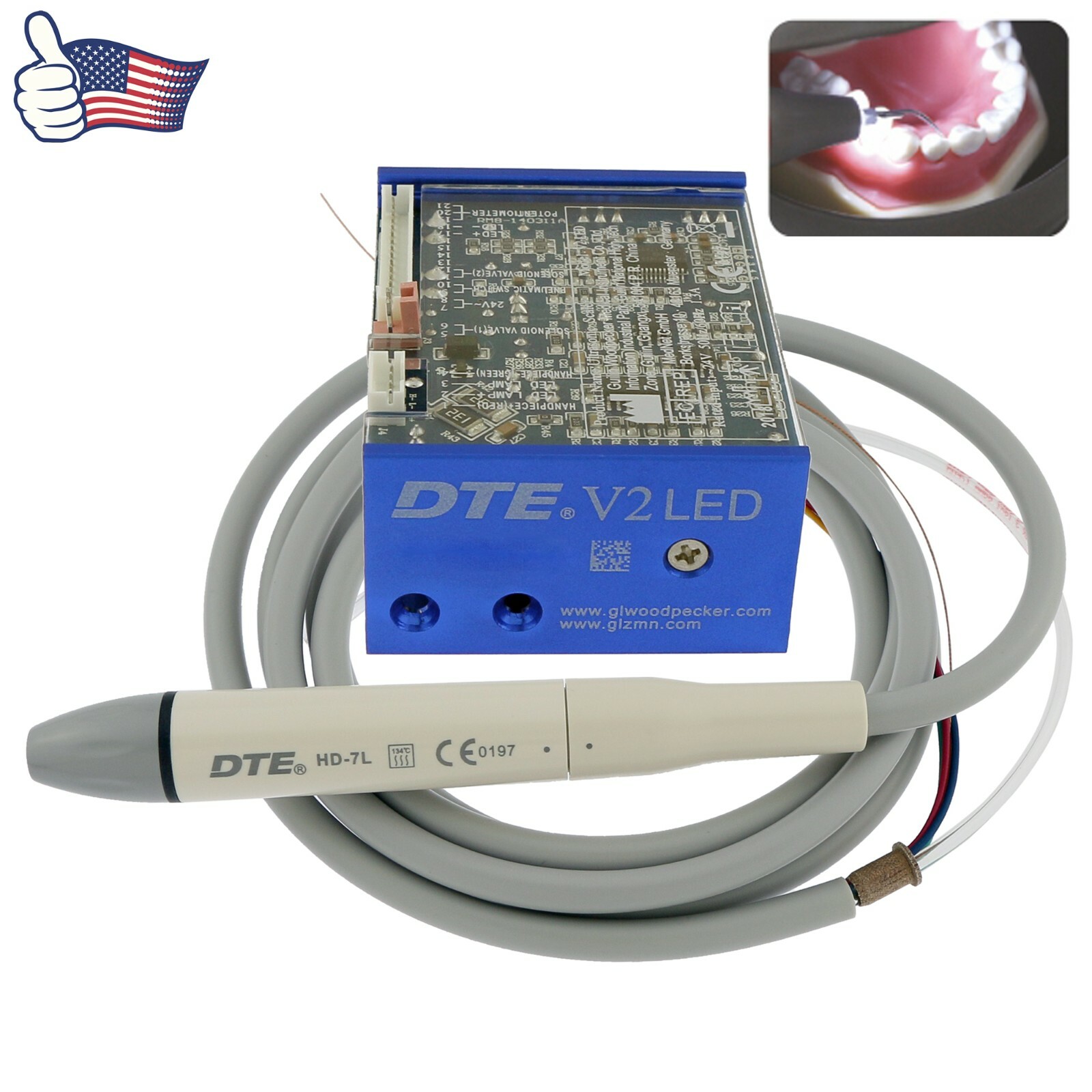 Woodpecker DTE Built in Dental Ultrasonic Scaler LED Handpiece Satelec Acteon